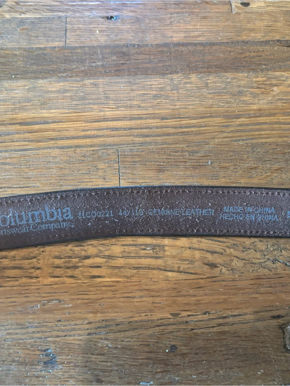 Columbia Brown Leather Men's Belt with Silver Buckle